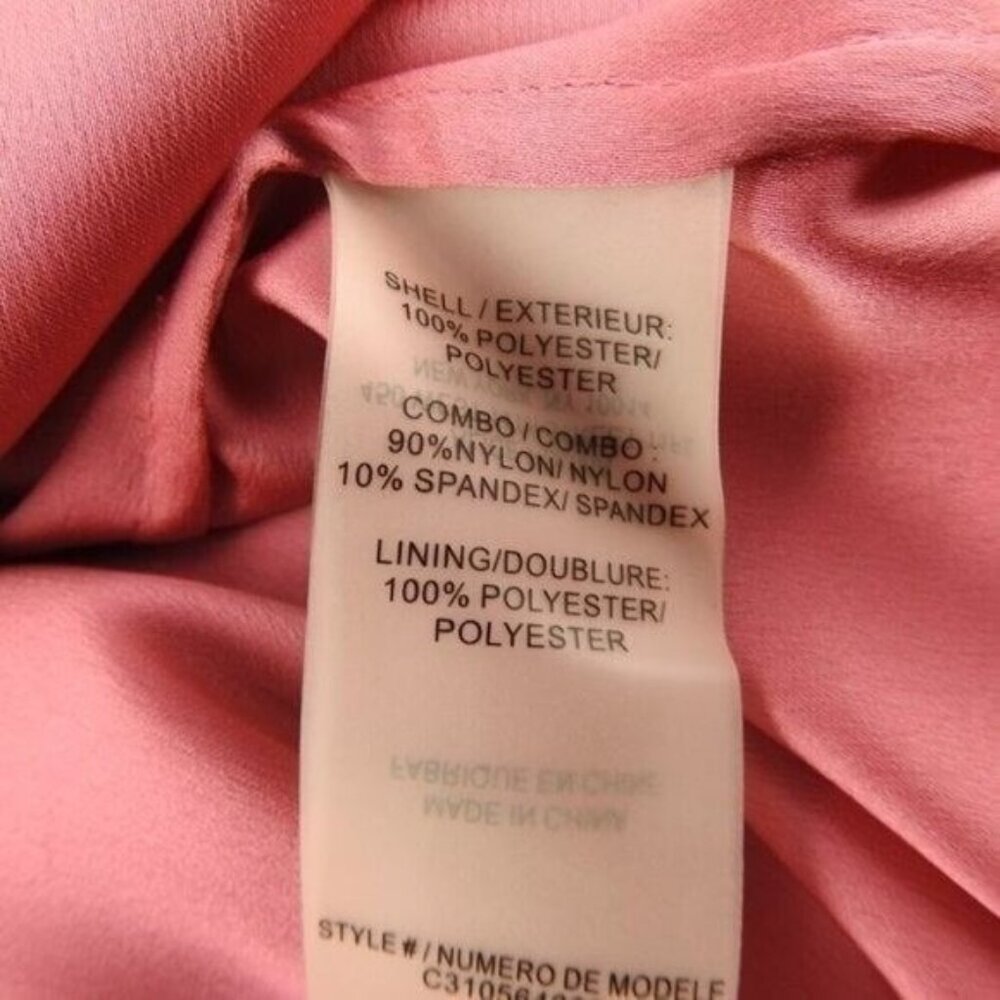 Alice Olivia Pink Strapless Tent Dress Pleated Chiffon Open Back Size 6 Medium - Picture 3 of 3